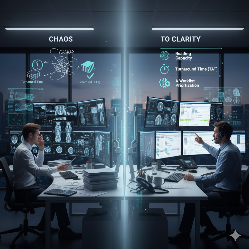 Radiologist workflow, Workflow Optimization, Reading Capacity, Turnaround Time (TAT)